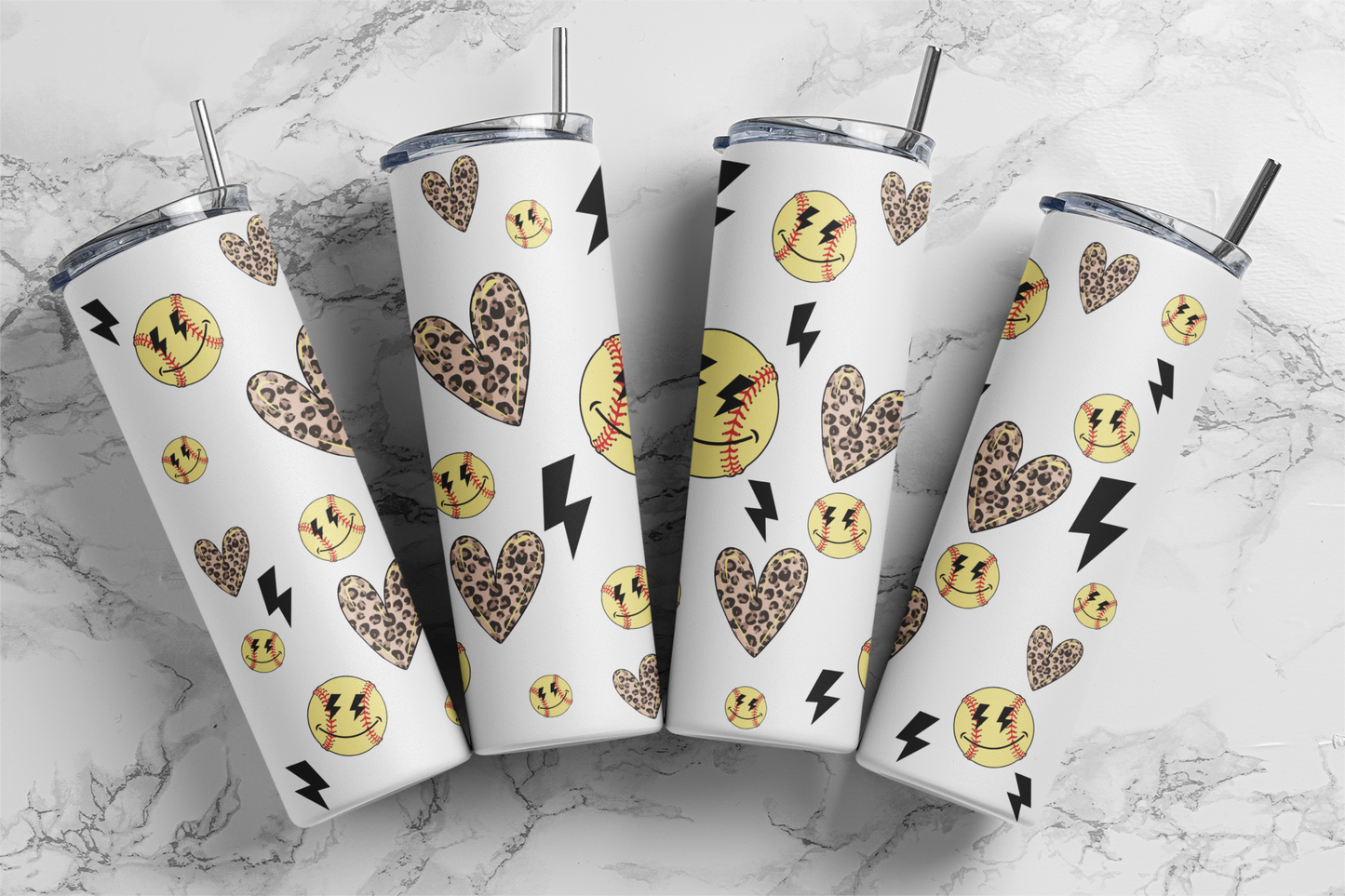 Softball Lightening 20 ounce Sublimation Tumbler BTD