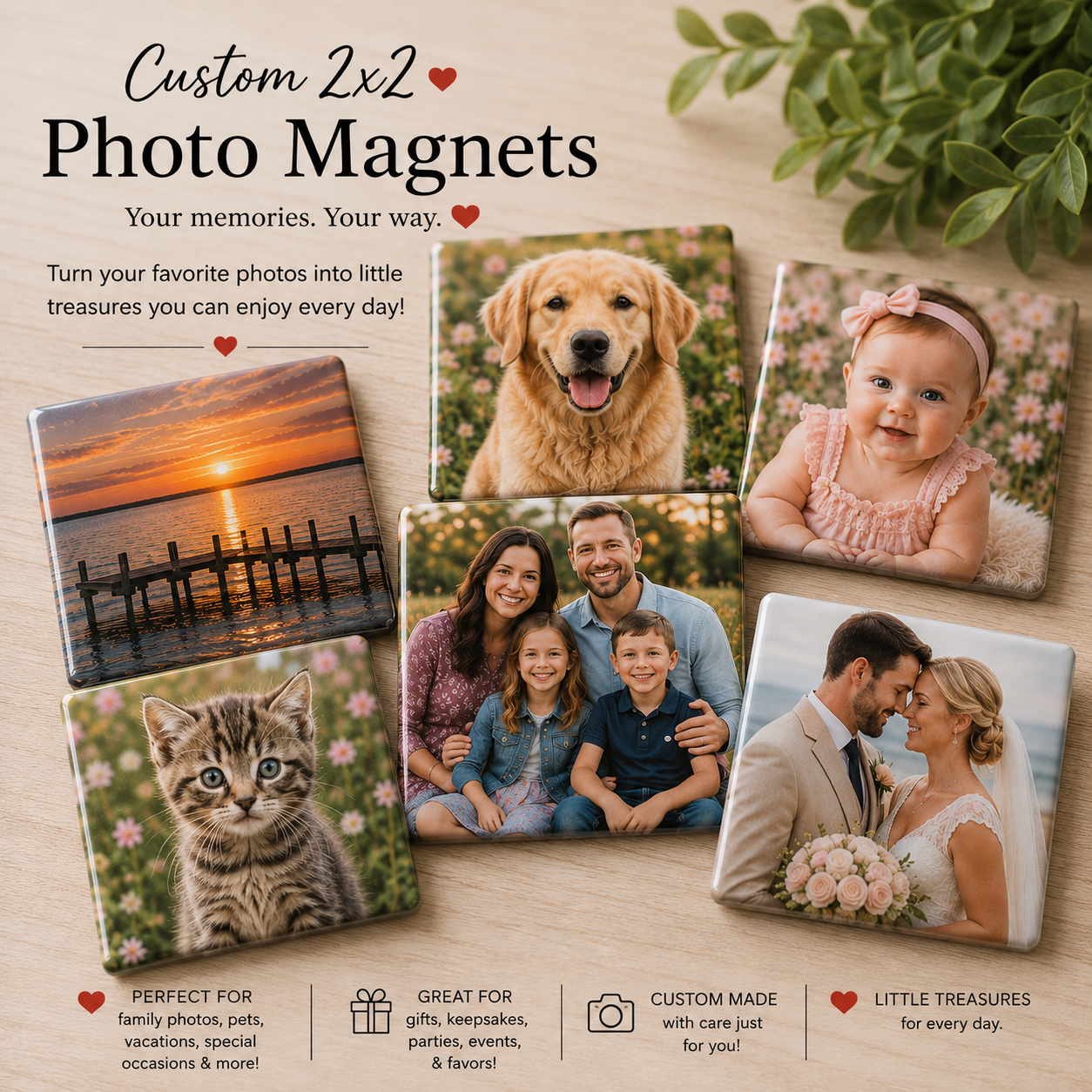 Custom 2x2 Photo Magnets