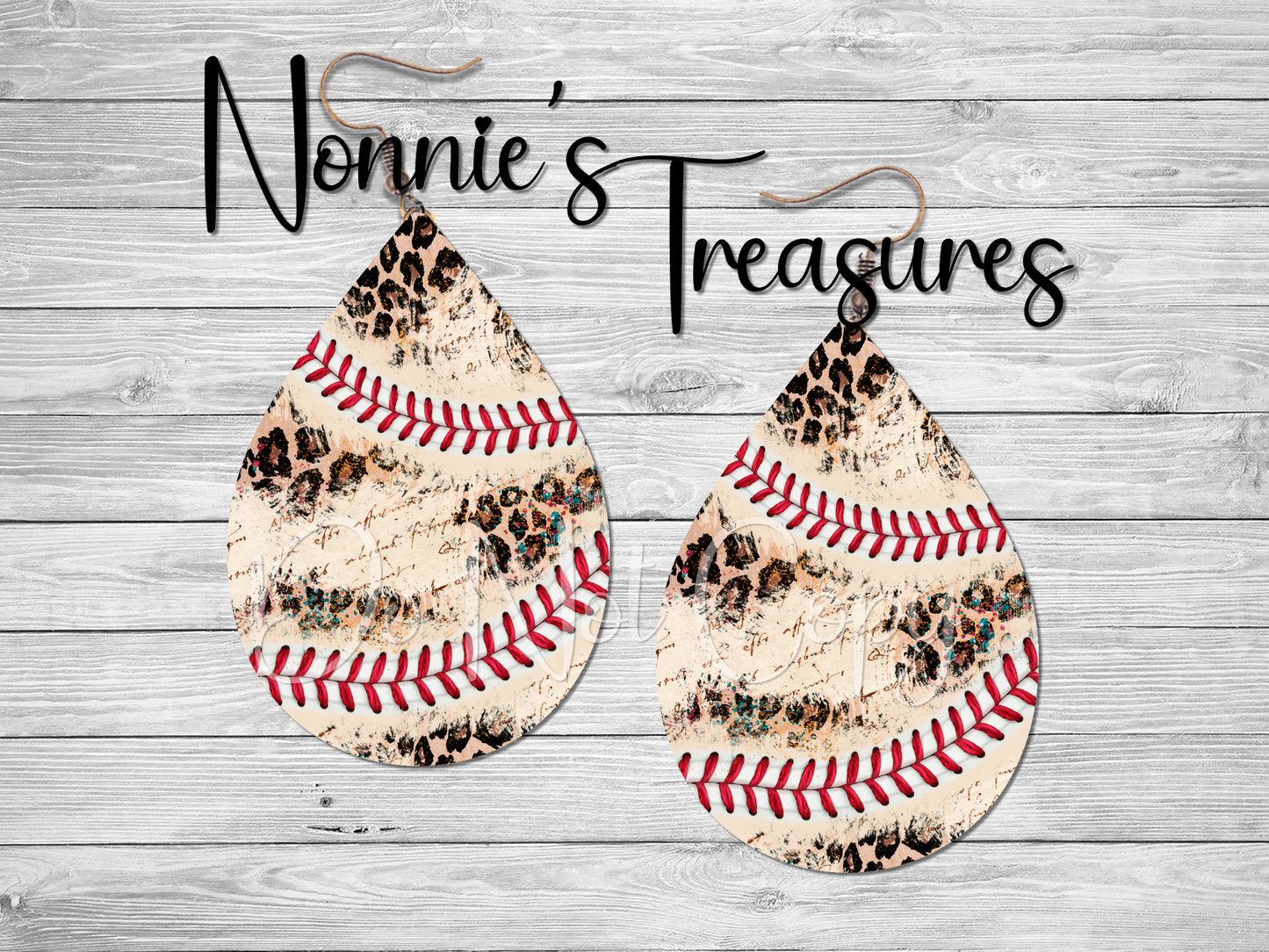 Baseball Leopard Earring Nonnie's Treasures