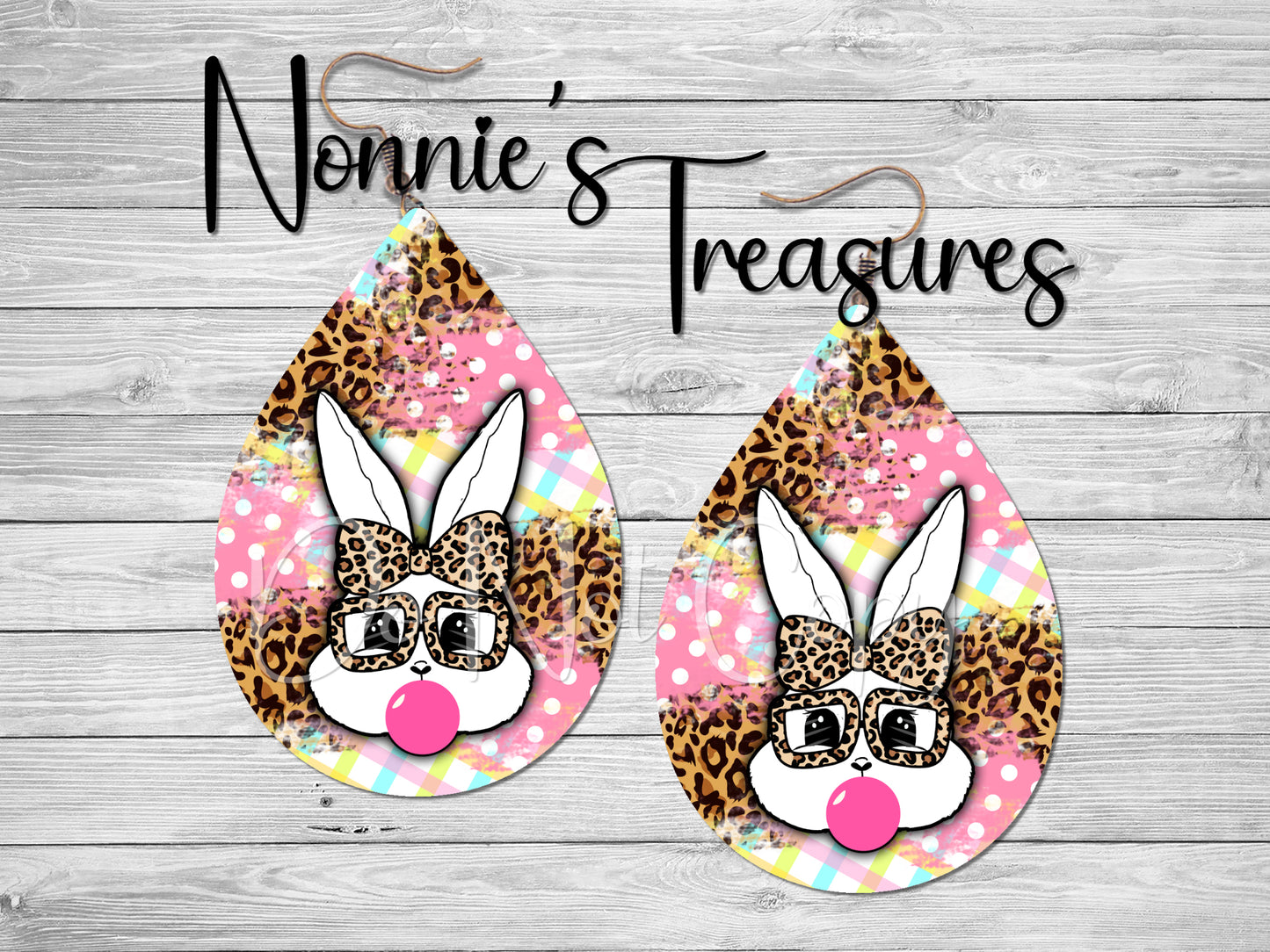 Bunny Leopard Earring Nonnie's Treasures