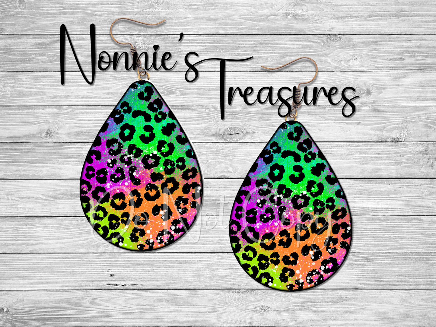 Cheetah Leopard colorful 41 Earrings Nonnie's Treasures