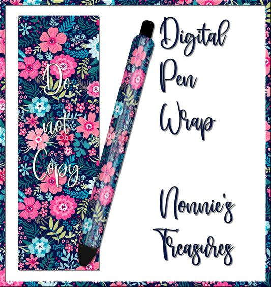 Happy Flowers Pen Wrap- Digital Download