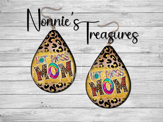 Hot Mess Mom Cheetah Leopard Earrings Nonnie's Treasures