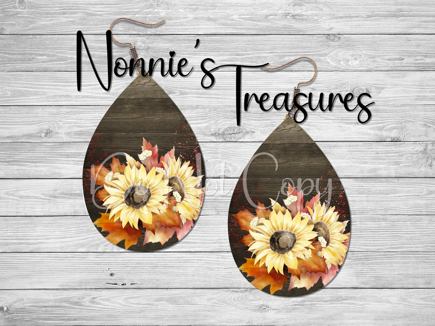 Sunflower Wood Earrings Nonnie's Treasures
