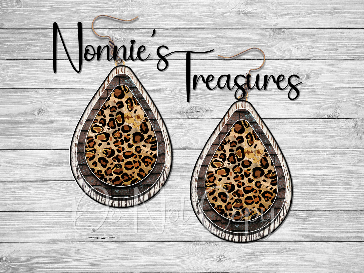 Western Rustic Leopard Cheetah Earrings Nonnie's Treasures