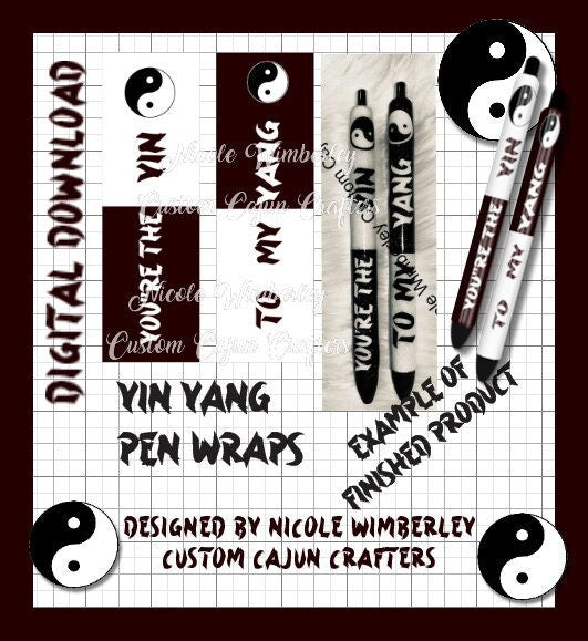 Yin Yang Pen Wraps- Digital File