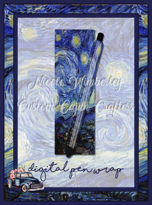 Starry Night  Pen Wrap- Digital Download