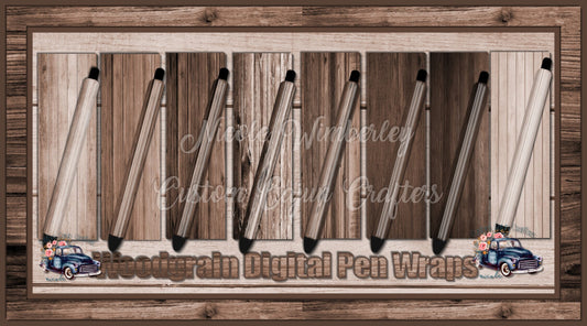 Wood Grain Pen Wraps- Digital Download