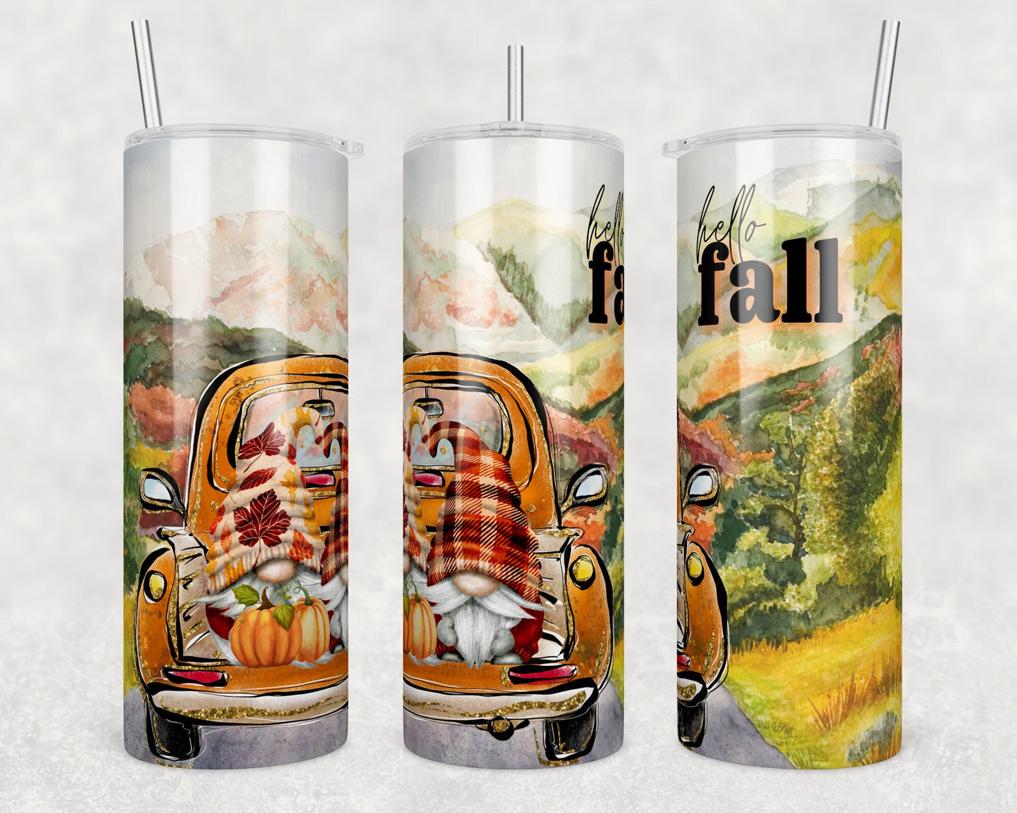Fall Gnome Country Roads Sublimation Tumbler