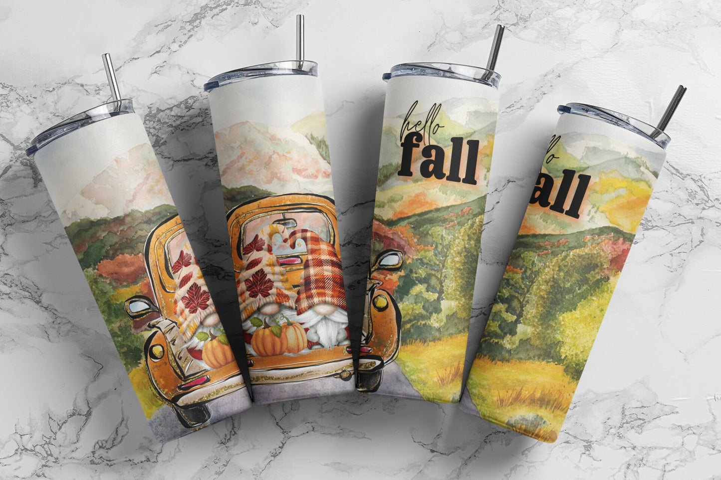Fall Gnome Country Roads Sublimation Tumbler