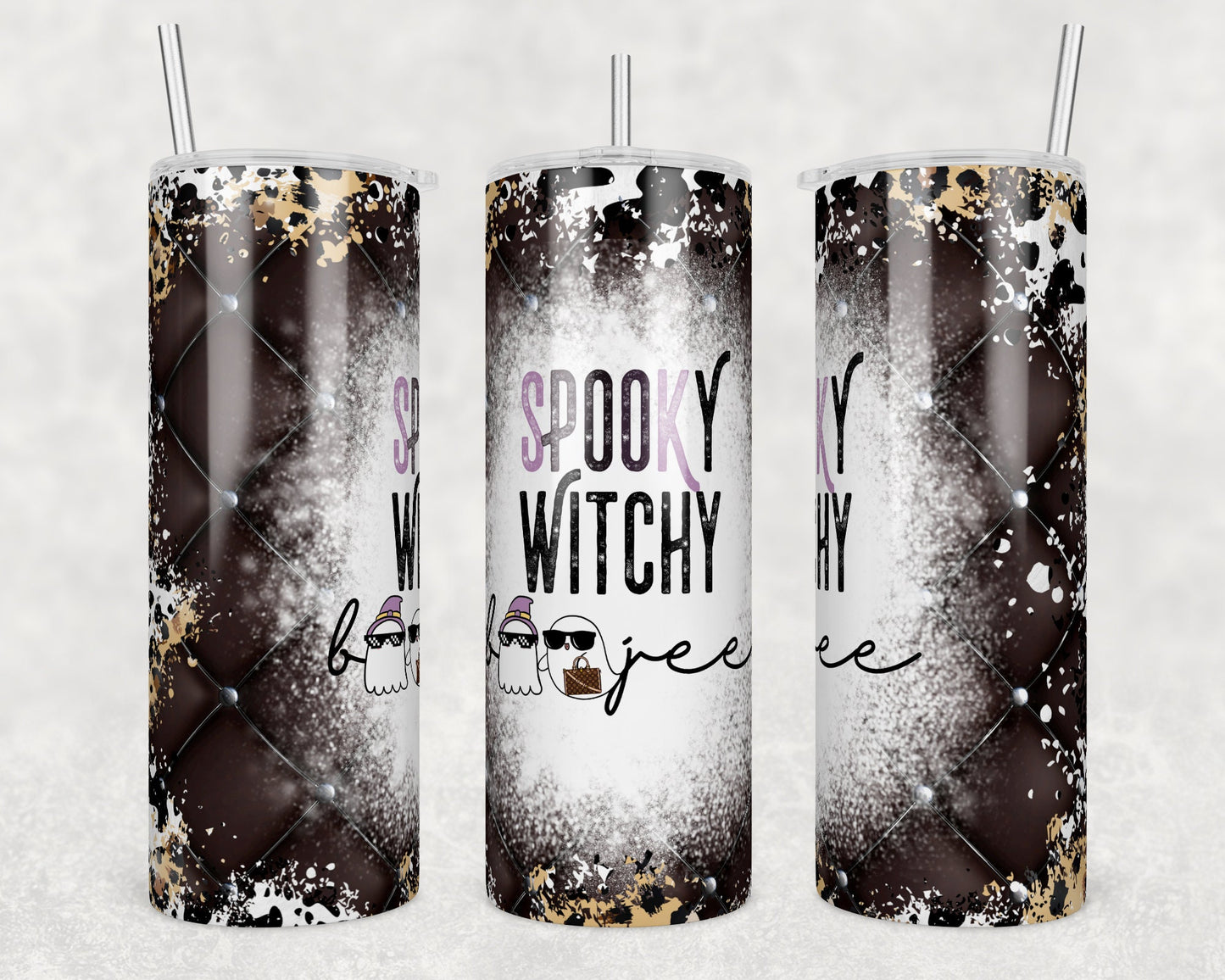 Spooky Witch Boo Juice animal print Sublimation Tumbler bdc