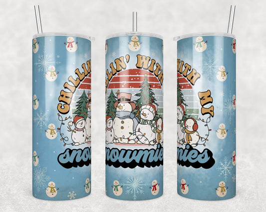 Chilling with My Snowmies- Christmas Sublimation Tumbler bdc