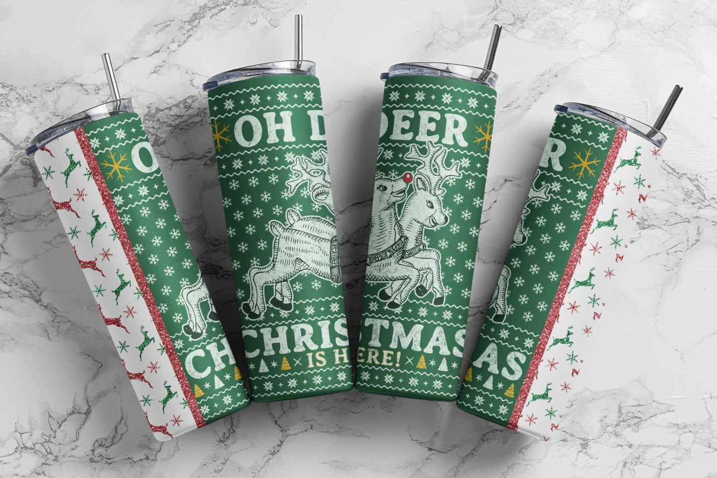 Oh Deer Christmas- Christmas Sublimation Tumbler bdc