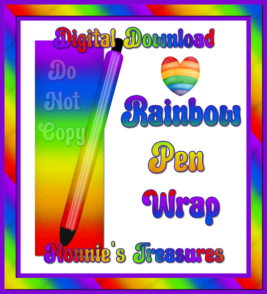 Rainbow Pen Wrap- Digital Download